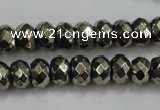 CPY39 16 inches 3*6mm faceted rondelle pyrite gemstone beads wholesale