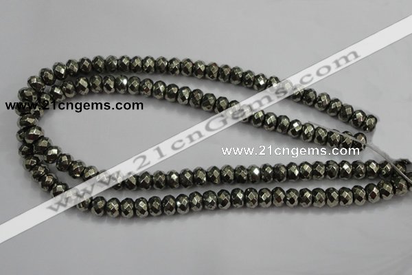 CPY39 16 inches 3*6mm faceted rondelle pyrite gemstone beads wholesale