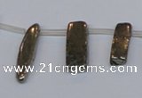 CPY395 Top drilled 7*15mm - 8*20mm sticks pyrite gemstone beads