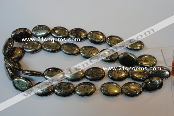 CPY42 16 inches 18*25mm oval pyrite gemstone beads wholesale