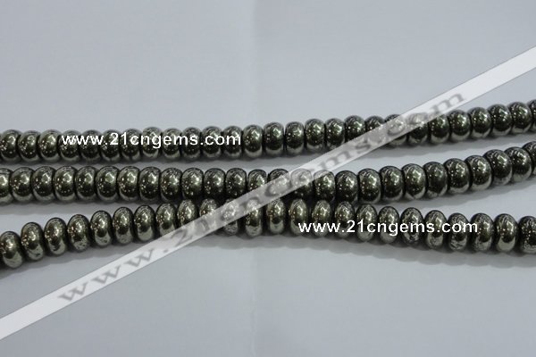 CPY423 15.5 inches 5*8mm rondelle pyrite gemstone beads