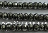 CPY427 15.5 inches 2.5*4mm faceted rondelle pyrite gemstone beads