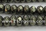 CPY429 15.5 inches 5*8mm faceted rondelle pyrite gemstone beads