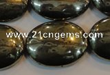 CPY43 16 inches 22*30mm oval pyrite gemstone beads wholesale