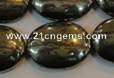 CPY43 16 inches 22*30mm oval pyrite gemstone beads wholesale