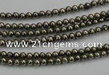 CPY45 16 inches 4mm round pyrite gemstone beads wholesale