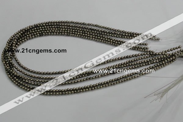 CPY46 16 inches 6mm round pyrite gemstone beads wholesale