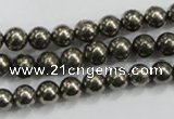 CPY48 16 inches 10mm round pyrite gemstone beads wholesale