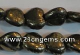 CPY52 16 inches 12*12mm heart pyrite gemstone beads wholesale