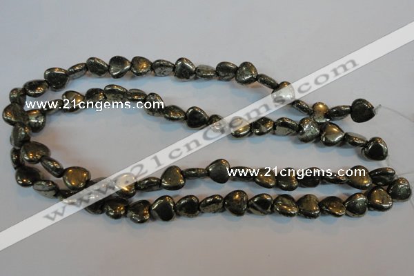 CPY52 16 inches 12*12mm heart pyrite gemstone beads wholesale