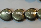 CPY53 16 inches 14*14mm heart pyrite gemstone beads wholesale