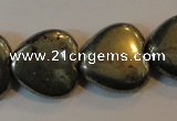 CPY54 16 inches 16*16mm heart pyrite gemstone beads wholesale