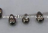 CPY551 Top drilled 8*12mm teardrop pyrite gemstone beads