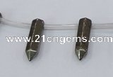 CPY555 Top drilled 6*22mm sticks pyrite gemstone beads