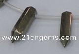 CPY556 Top drilled 6*14mm - 8*35mm sticks pyrite gemstone beads