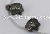 CPY558 Top drilled 13*18mm tortoise pyrite gemstone beads