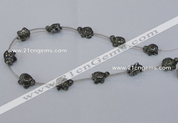 CPY560 15.5 inches 13*18mm tortoise pyrite gemstone beads