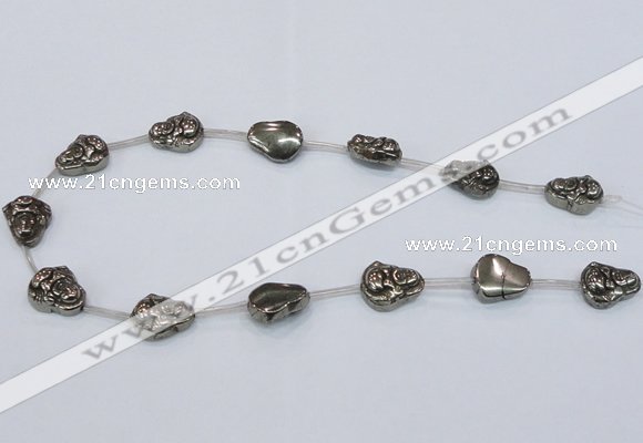 CPY564 15.5 inches 13*18mm buddha pyrite gemstone beads