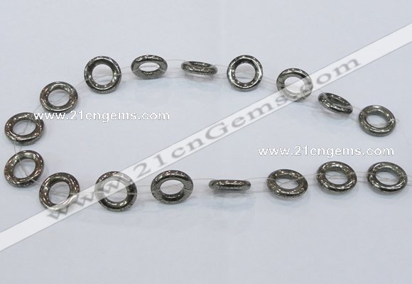 CPY571 15.5 inches 18mm donut pyrite gemstone beads wholesale