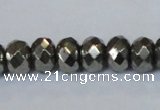 CPY588 15.5 inches 8*12mm faceted rondelle pyrite gemstone beads