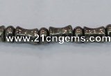 CPY590 15.5 inches 5*8mm - 8*11mm bone & rondelle pyrite beads