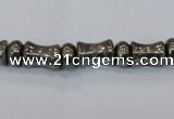 CPY590 15.5 inches 5*8mm - 8*11mm bone & rondelle pyrite beads