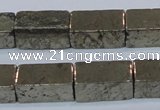 CPY594 15.5 inches 10*20mm cuboid pyrite gemstone beads