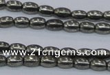 CPY596 15.5 inches 4*6mm rice pyrite gemstone beads wholesale