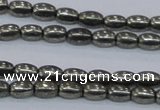 CPY596 15.5 inches 4*6mm rice pyrite gemstone beads wholesale