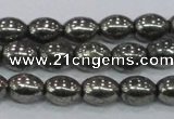 CPY598 15.5 inches 8*10mm rice pyrite gemstone beads wholesale