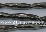 CPY604 15.5 inches 7*30mm faceted rice pyrite gemstone beads