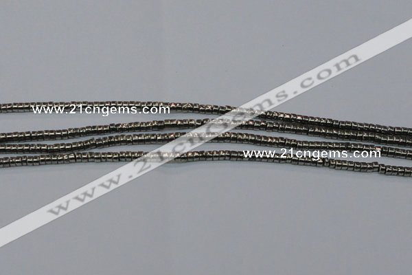 CPY606 15.5 inches 2*3mm heishi pyrite gemstone beads