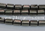 CPY608 15.5 inches 6*9mm tube pyrite gemstone beads