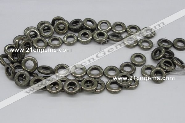 CPY61 15.5 inches 23mm donut pyrite gemstone beads wholesale