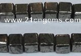 CPY613 15.5 inches 10*10mm cube pyrite gemstone beads