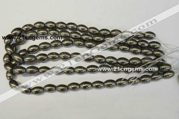 CPY62 15.5 inches 10*14mm rice pyrite gemstone beads wholesale