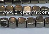 CPY620 15.5 inches 8*8mm cube pyrite gemstone beads