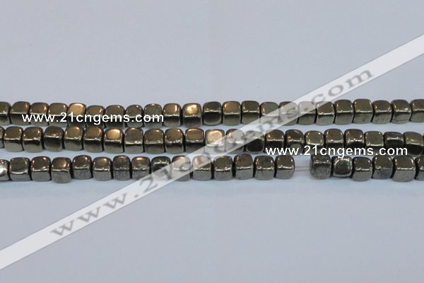 CPY620 15.5 inches 8*8mm cube pyrite gemstone beads