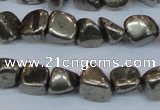 CPY622 15.5 inches 5*8mm - 6*10mm nuggets pyrite gemstone beads