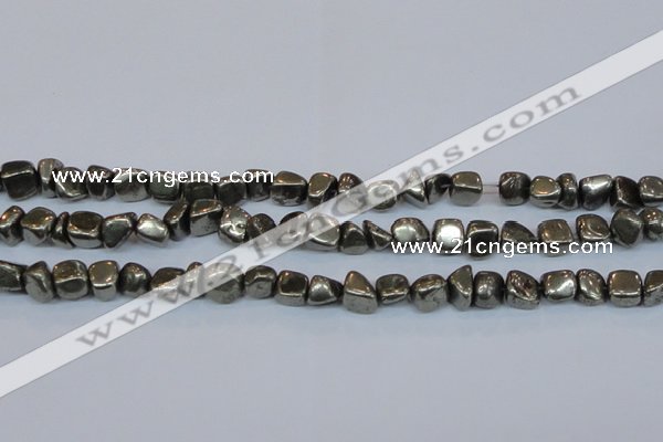 CPY622 15.5 inches 5*8mm - 6*10mm nuggets pyrite gemstone beads