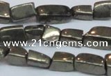 CPY624 15.5 inches 6*8mm - 8*14mm nuggets pyrite gemstone beads