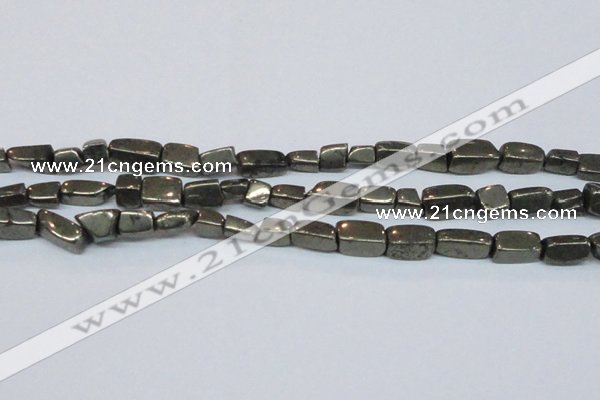 CPY624 15.5 inches 6*8mm - 8*14mm nuggets pyrite gemstone beads