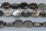 CPY640 15.5 inches 6*8mm oval pyrite gemstone beads wholesale