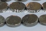 CPY643 15.5 inches 12*16mm oval pyrite gemstone beads wholesale