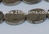 CPY645 15.5 inches 15*20mm oval pyrite gemstone beads wholesale