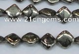 CPY647 15.5 inches 8*8mm diamond pyrite gemstone beads wholesale