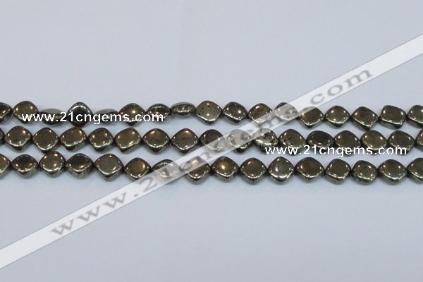 CPY648 15.5 inches 10*10mm diamond pyrite gemstone beads wholesale