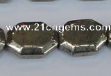 CPY655 15.5 inches 15*20mm octagonal pyrite gemstone beads