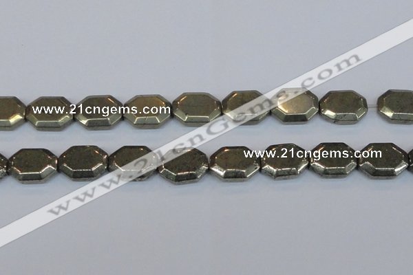 CPY655 15.5 inches 15*20mm octagonal pyrite gemstone beads