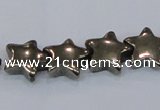 CPY659 15.5 inches 14*14mm star pyrite gemstone beads